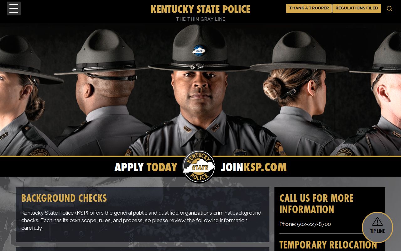 Spencer County criminal history Kentucky State Police background checks