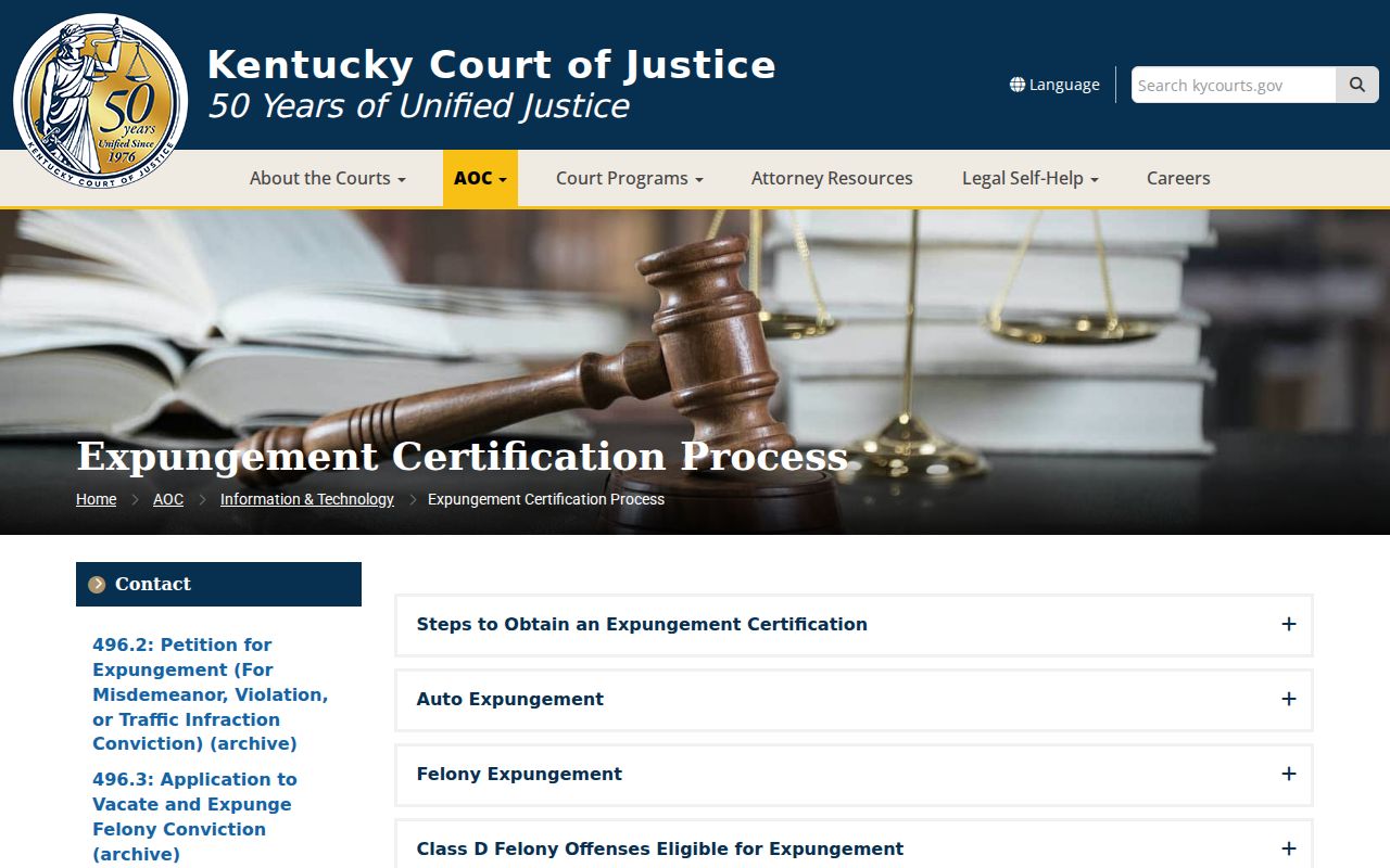 Spencer County criminal court case expungement information